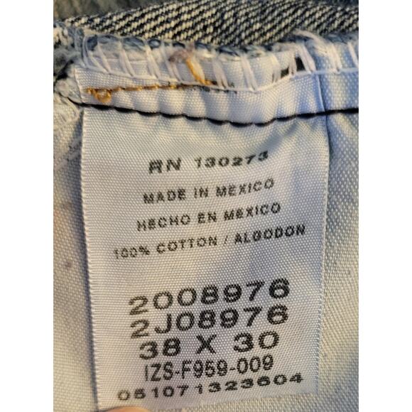 Lee Jeans Men Size (38x29 Actual) Blue Stone Wash Regular Fit Straight Leg Pants - Picture 10 of 13